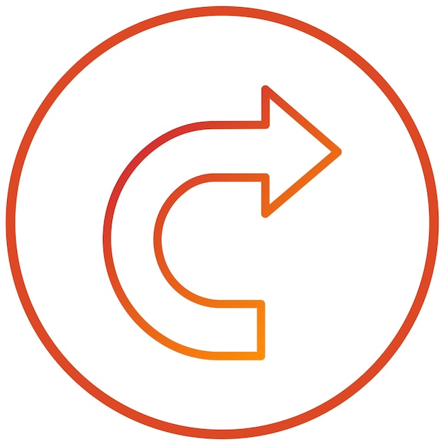 Vectorontwerp naar rechts draaien Icon Style