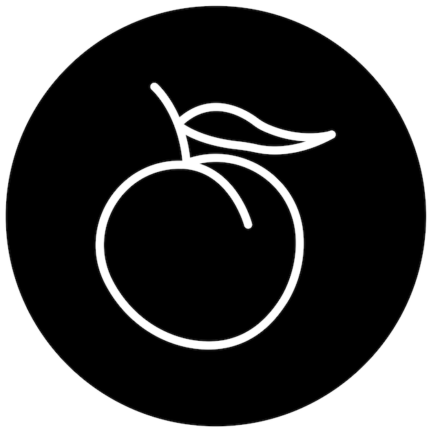 Vectorontwerp Nectarine Nectar Icon Stijl