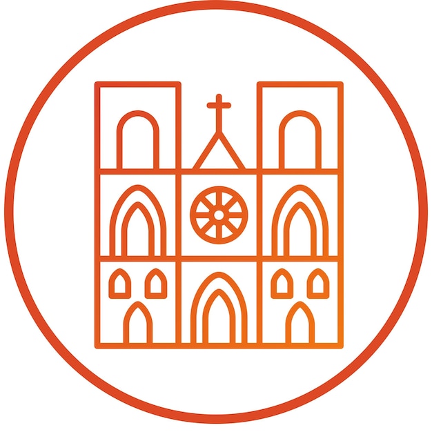 Vectorontwerp Notre Dame Icon Style