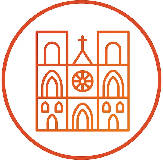 Vector vectorontwerp notre dame icon style