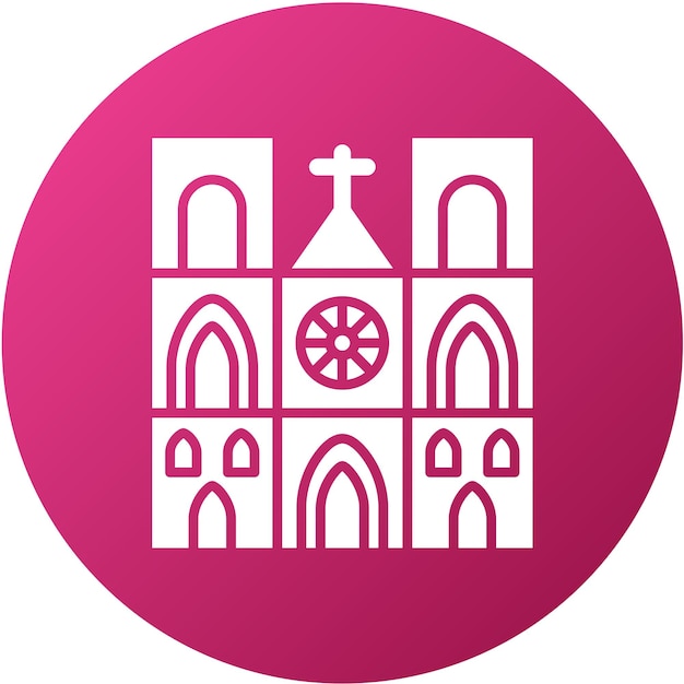 Vectorontwerp Notre Dame Icon Style