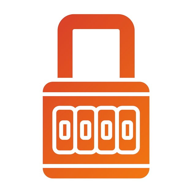Vectorontwerp Nummer Padlock Icon Stijl