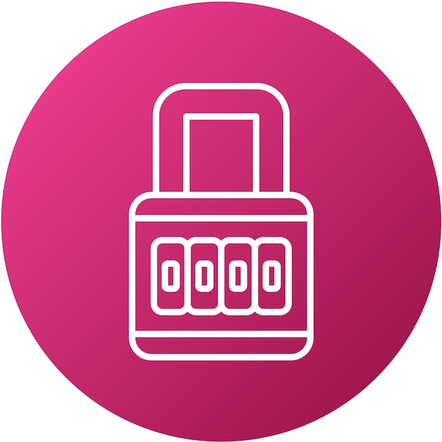Vectorontwerp Nummer Padlock Icon Stijl
