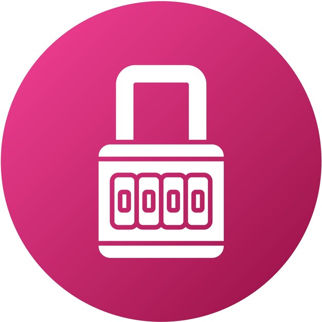 Vectorontwerp Nummer Padlock Icon Stijl