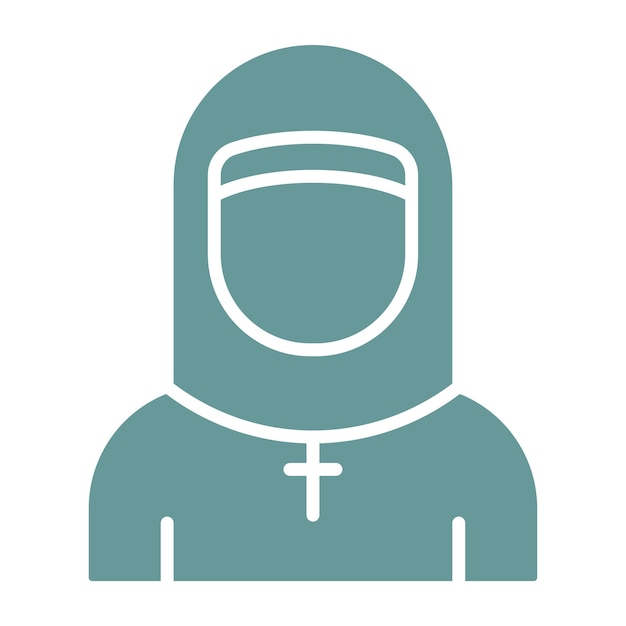 Vectorontwerp Nun Icon Style