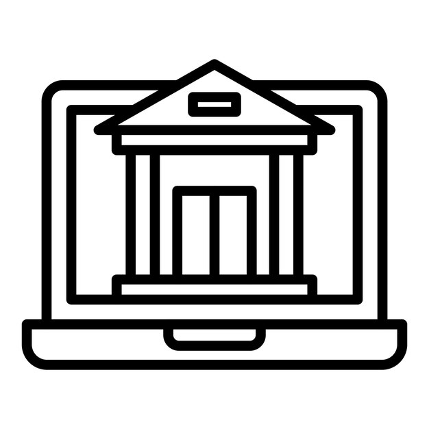 Vectorontwerp Online Banking Icon Stijl