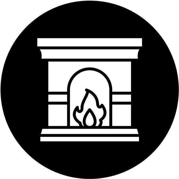 Vectorontwerp open haard icoon stijl