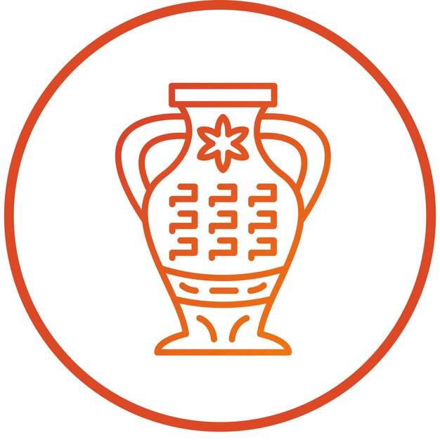 Vectorontwerp Oude Vase Icon Stijl
