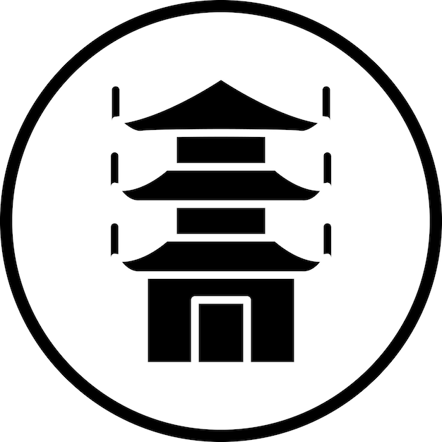 Vector vectorontwerp pagoda icon style