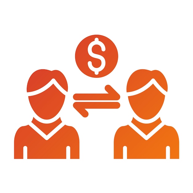 Vectorontwerp Peer-to-Peer Lending Icon Style