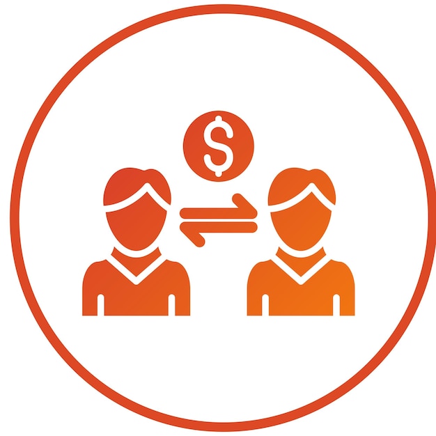 Vectorontwerp Peer-to-Peer Lending Icon Style