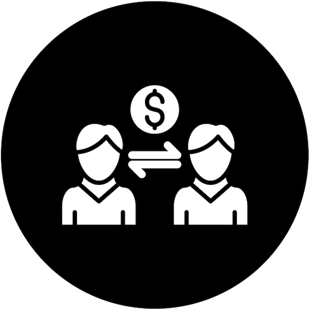 Vectorontwerp Peer-to-Peer Lending Icon Style