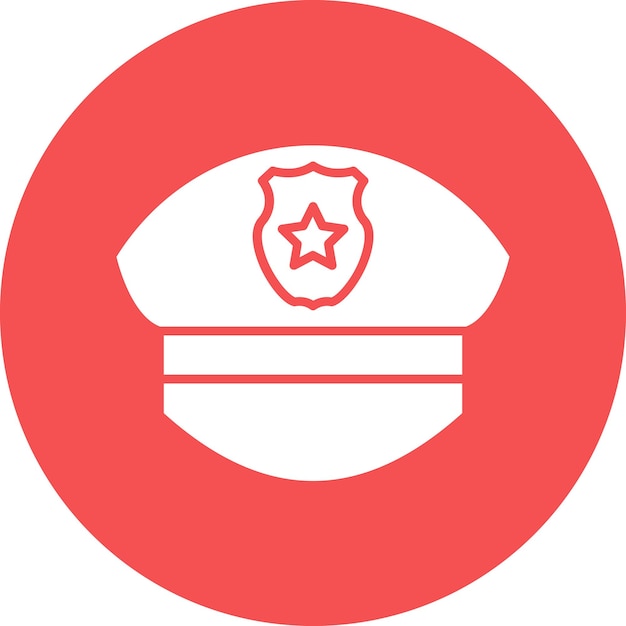 Vectorontwerp Politie Cap Icon Stijl