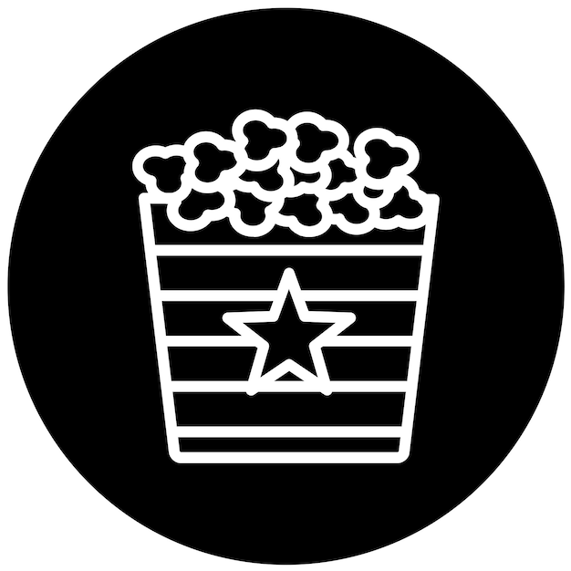 Vector vectorontwerp popcorn bucket icon style