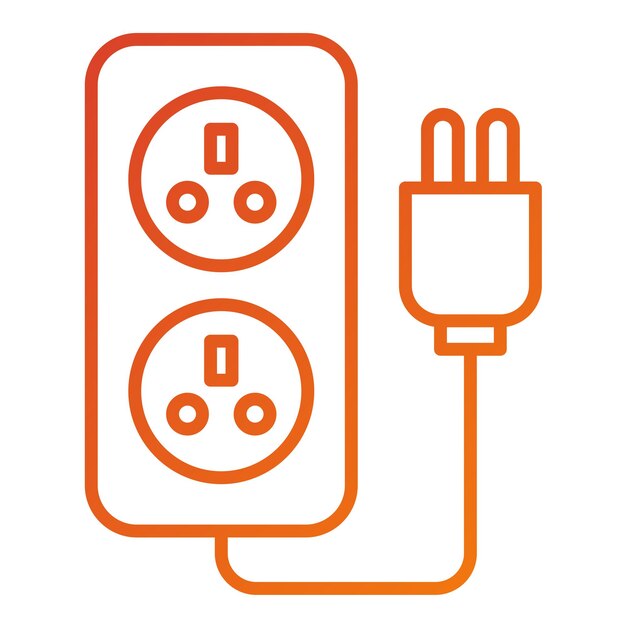 Vectorontwerp Power Socket Icon Stijl