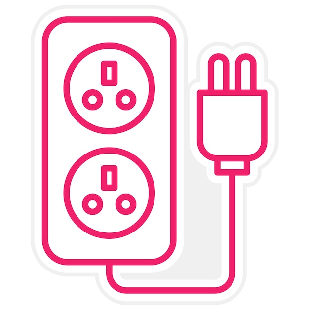 Vectorontwerp Power Socket Icon Stijl