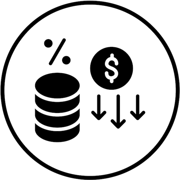 Vectorontwerp Prijsverlaging Icon Stijl