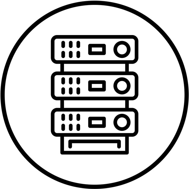 Vectorontwerp Rackmount Server Icon Style