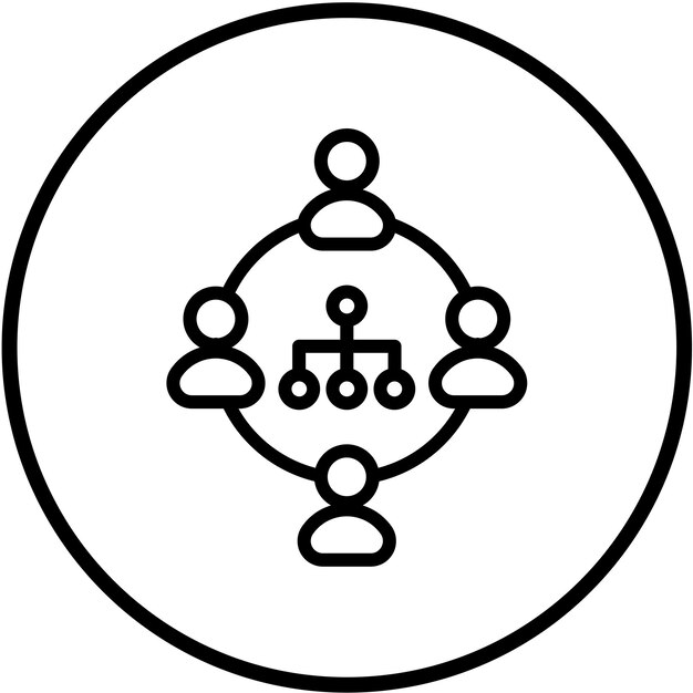 Vectorontwerp Remote Team Icon Style