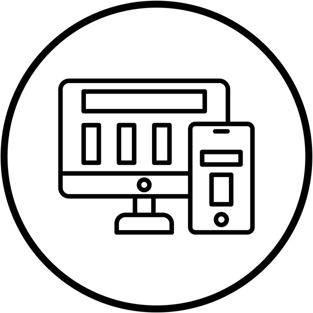 Vectorontwerp Responsief ontwerp Icon stijl