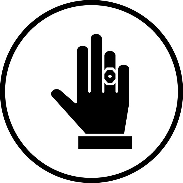 Vectorontwerp Ring in Hand Icon Style