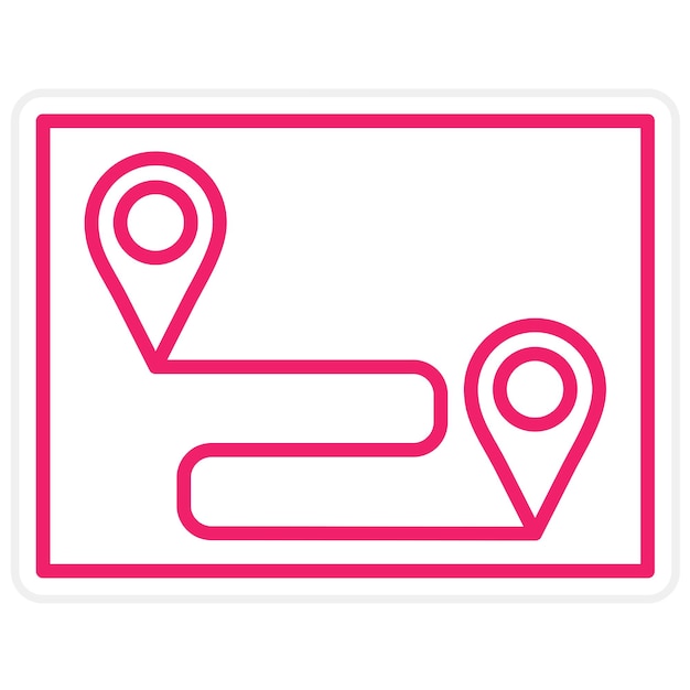 Vectorontwerp Route Map Icon Style