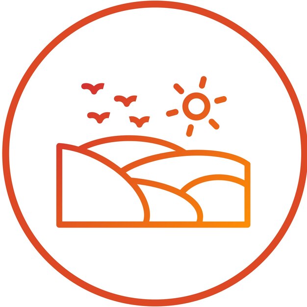 Vectorontwerp Sand Dune Icon Style