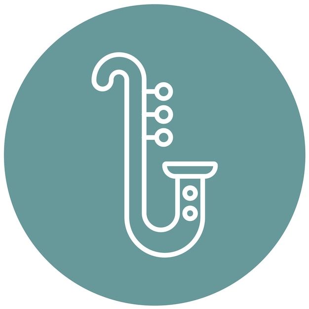 Vectorontwerp Saxofoon Icon Style