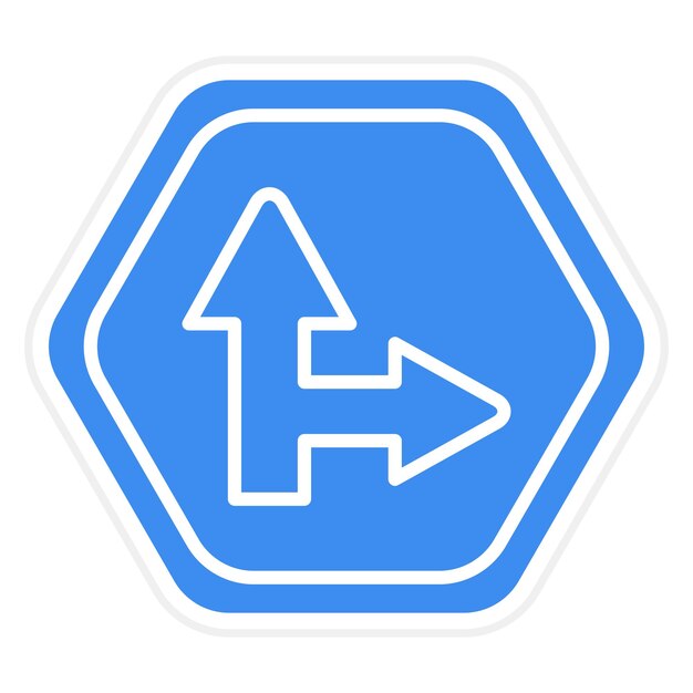 Vectorontwerp Side Road Right Icon Style