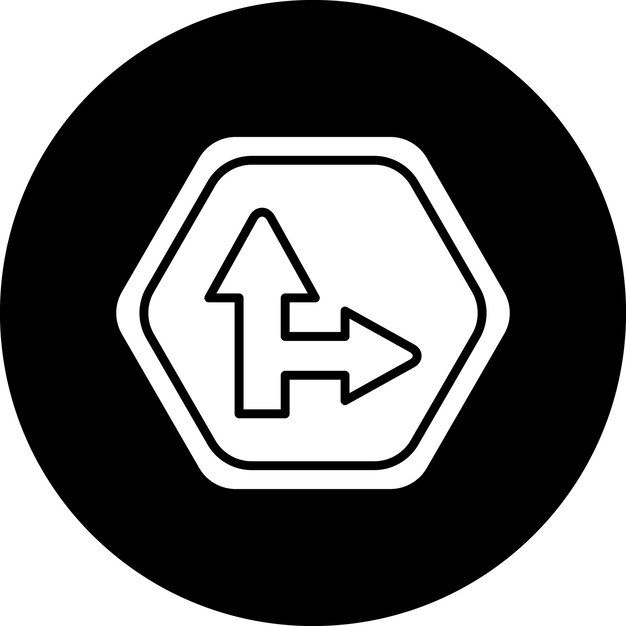 Vectorontwerp Side Road Right Icon Style