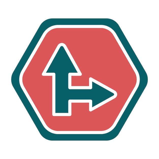 Vectorontwerp Side Road Right Icon Style