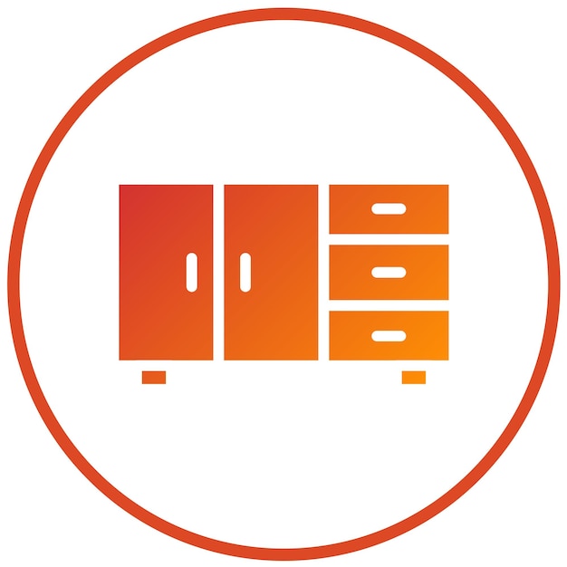 Vectorontwerp Sideboard Icon Style
