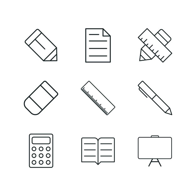 Vectorontwerp sjablonen voor bureaucratische pictogrammen eenvoudig en modern
