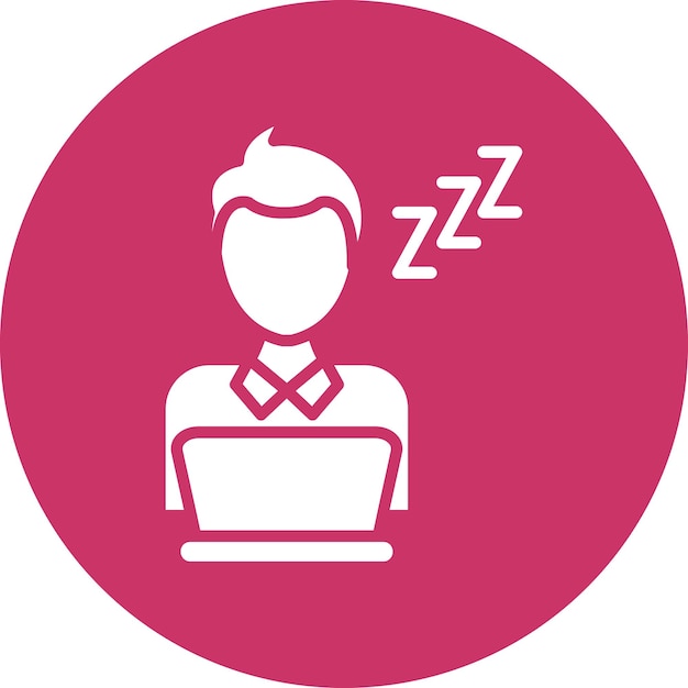 Vectorontwerp Sleepy Worker Icon Stijl