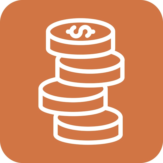 Vectorontwerp Stack Of Coins Icon Style