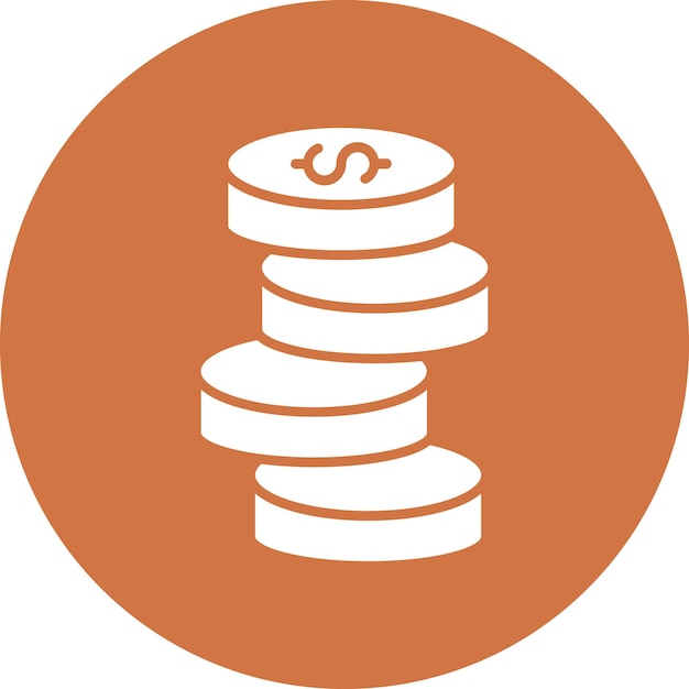 Vectorontwerp Stack Of Coins Icon Style