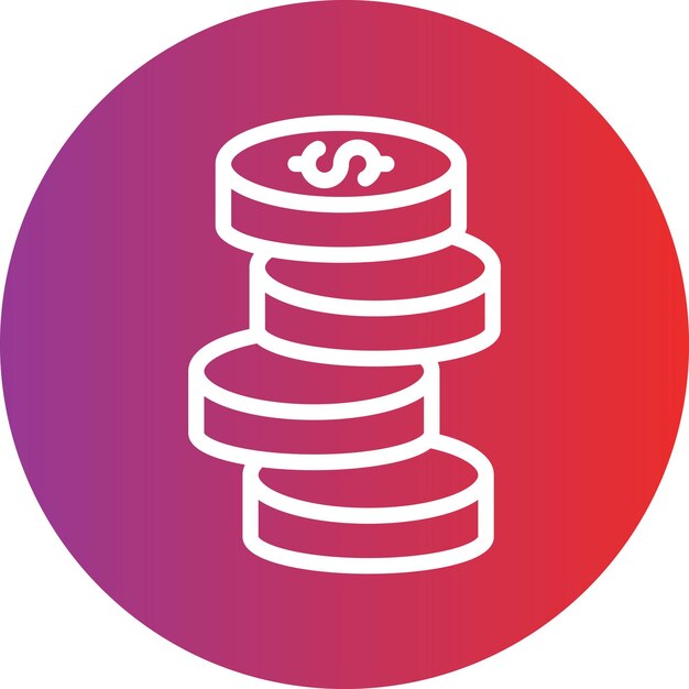 Vectorontwerp Stack Of Coins Icon Style