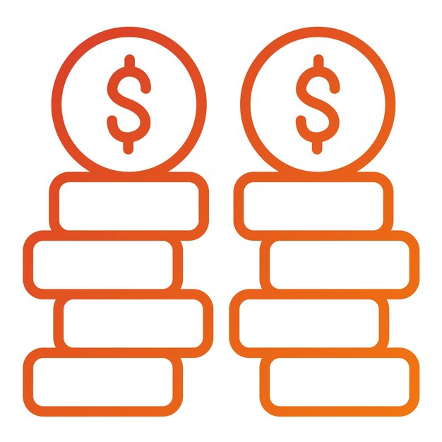 Vectorontwerp Stack Of Coins Icon Style