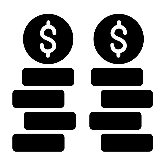 Vectorontwerp Stack Of Coins Icon Style