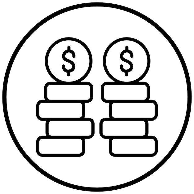 Vectorontwerp Stack Of Coins Icon Style