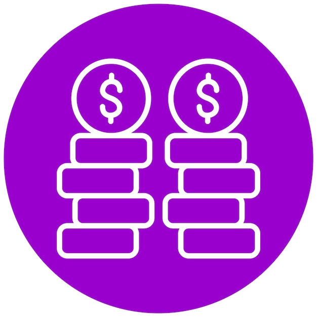Vectorontwerp Stack Of Coins Icon Style