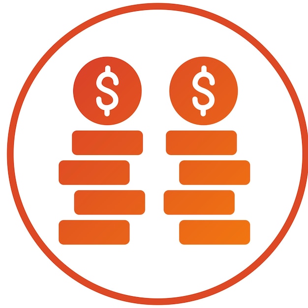 Vectorontwerp Stack Of Coins Icon Style