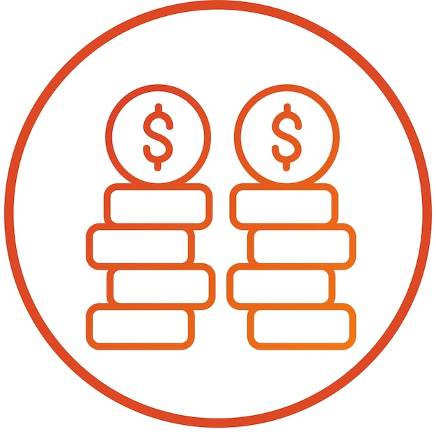 Vectorontwerp Stack Of Coins Icon Style