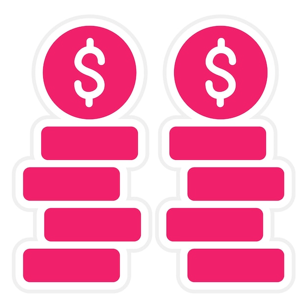 Vectorontwerp Stack Of Coins Icon Style