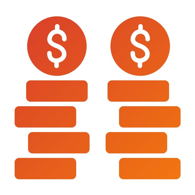 Vectorontwerp Stack Of Coins Icon Style