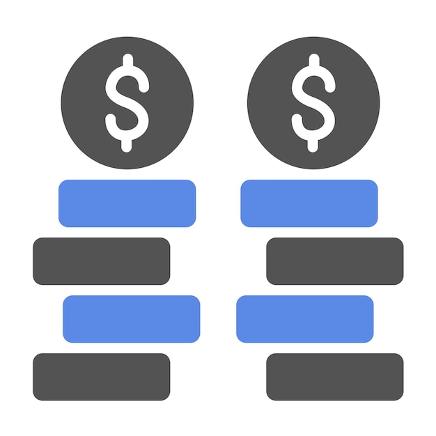 Vectorontwerp Stack Of Coins Icon Style