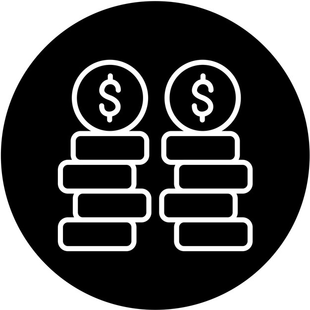 Vectorontwerp Stack Of Coins Icon Style