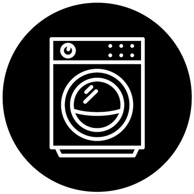 Vectorontwerp Stapelbare Was- en Droogmachine Icon Style