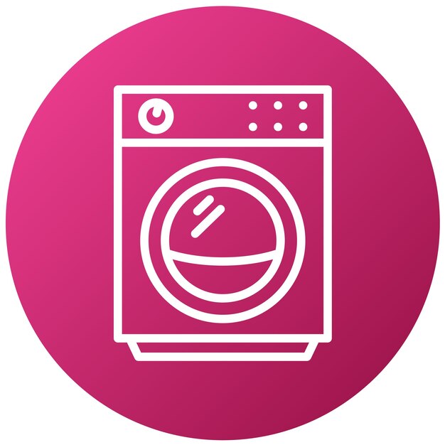 Vectorontwerp Stapelbare Was- en Droogmachine Icon Style