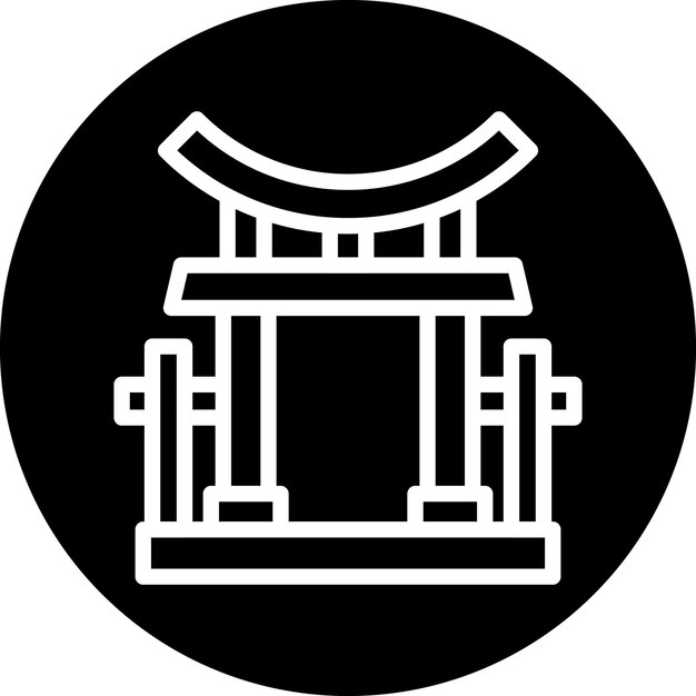 Vectorontwerp Torii Gate Icon Style